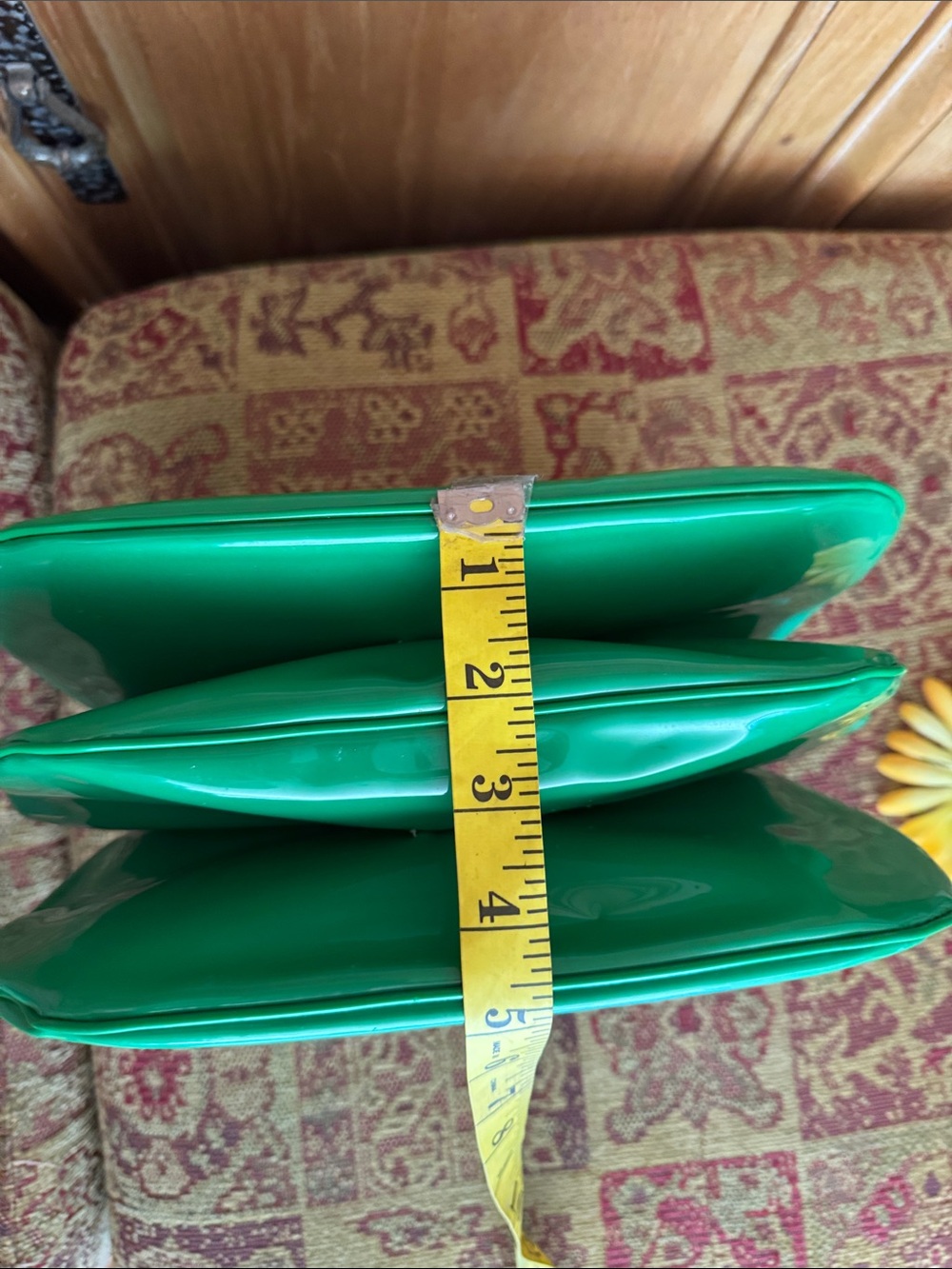 👛 RARE + Vintage; Kelly Green 50’s/60’s Vinyl Purse w/Coca Cola Colored Handles! - Picture 12 of 14